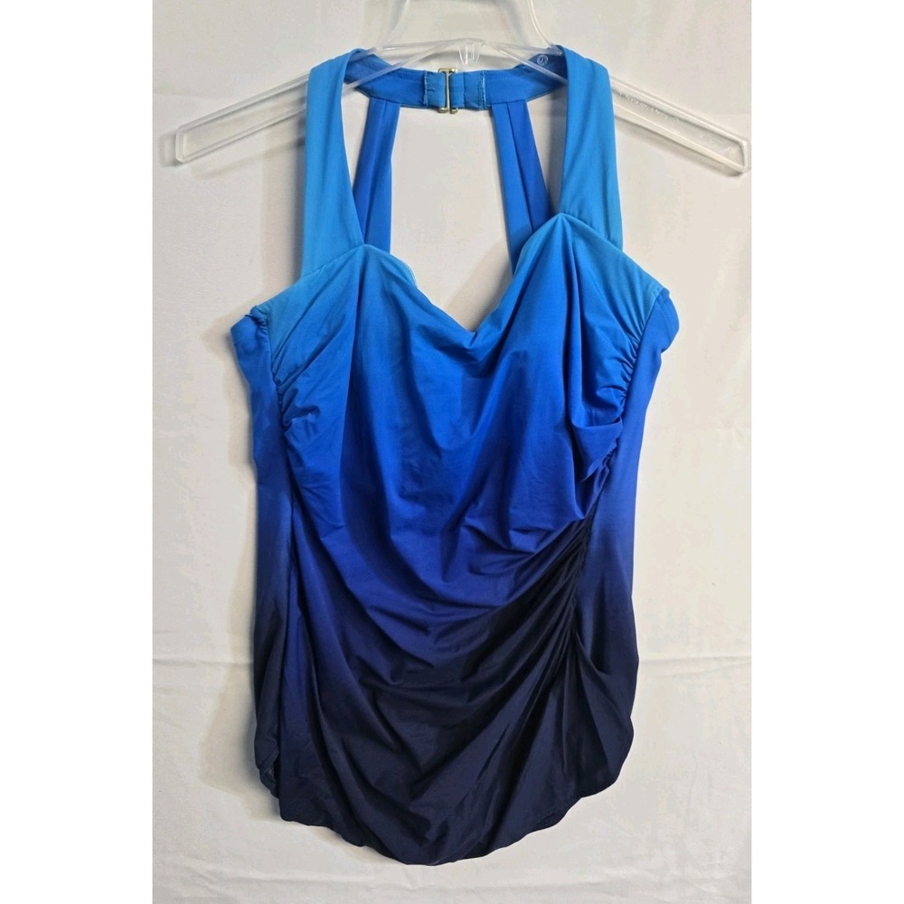 Lands End Women's One Piece Swimming Suit 18 W blue